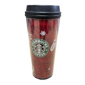 Starbucks Holiday Christmas Coffee Tumbler Hot / Cold Drink Thru 16oz 2009